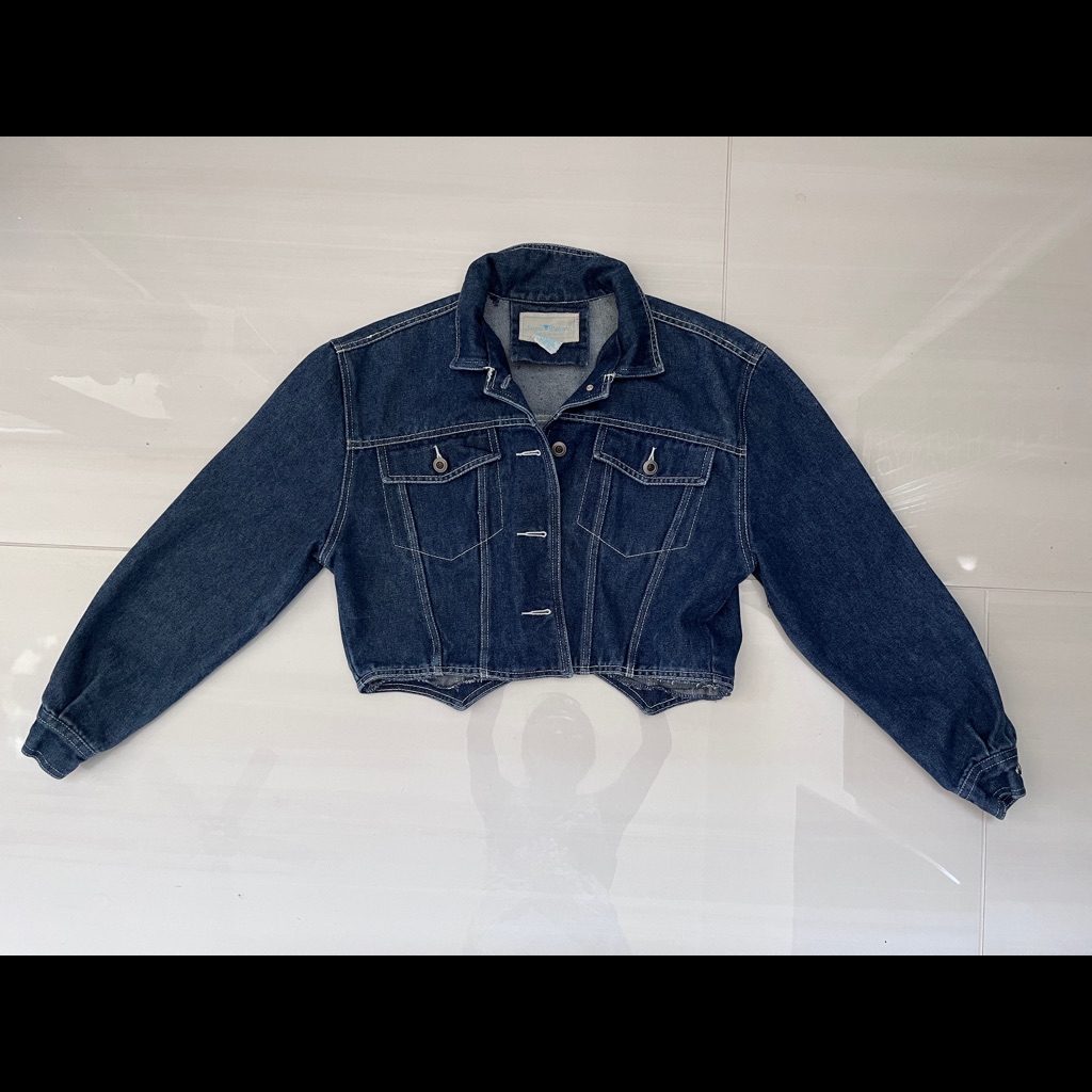 Rare 1970s Vintage Sergio Valente Denim Cropped Jacket